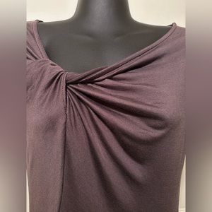 Brunello Cucinelli for Bergdorf Goodman Short Sleeved Silk Coco Brown Top